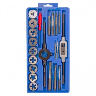 Набор МАСТАК метчиков и плашек HSS M3-M12, кейс, 21 предмет