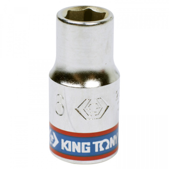 Головка торцевая стандартная шестигранная 1/4", 6 мм KING TONY 233506M