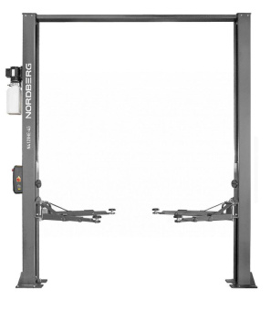 Подъемник Nordberg двухстоечный 4т, верхняя синхронизация, с электростопорами, H=3,6 м, 380 В, серый