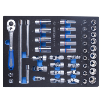 Набор KING TONY торцевых головок 3/8" с принадлежностями, ложемент, 44 предмета