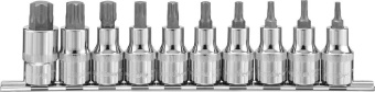 Набор Ombra насадок торцевых 1/2"DR с вставками-битами TORX® на держателе, T20-T70, 55 мм, 10 предме
