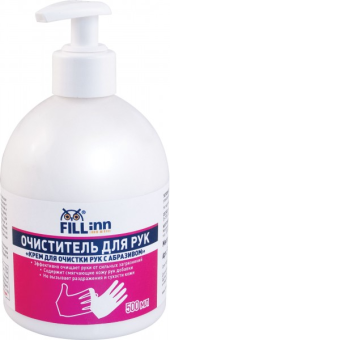 Очиститель FILLInn для рук «Крем для очистки рук с абразивом», 500 мл (флакон с дозатором)