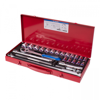 Набор торцевых головок с принадлежностями 1/2", двенадцатигранные, 10-32 мм, 24 предмета KING TONY 4