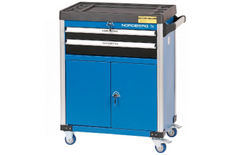 Тележка инструментальная Nordberg, 2 выдвижных ящика, 2 полки с дверцами
