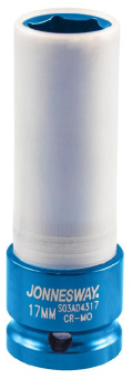 Головка Jonnesway торцевая ударная удлиненная тонкостенная 1/2"DR  17 мм для колесных дисков,