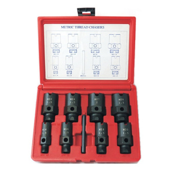 Набор МАСТАК для восстановления резьб штуцеров системы кондиционирования, кейс, 9 предметов