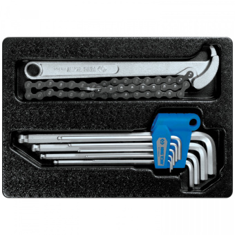 Набор шестигранников Г-образных и съемник масляных фильтров, ложемент, 10 предметов KING TONY