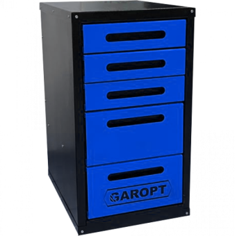 Тумба 5 ящиков для верстака GAROPT (синяя)