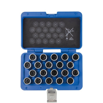 Набор KING TONY насадок для монтажа/демонтажа секреток колес VW, 20 предметов