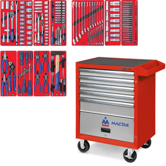 Набор МАСТАК инструментов "СТАНДАРТ" в красной тележке, 186 предметов