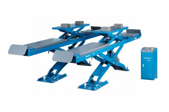Подъемник ножничный Nordberg  для сход-развала 4,5 т, 380 В, 2 уровня, аварийное опускание, синий