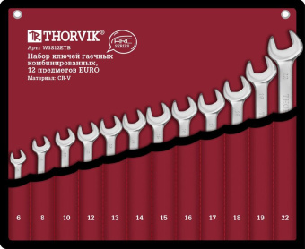 Набор Thorvik ключей гаечных комбинированных серии ARC в сумке, 6-22 мм, 12 предметов EURO