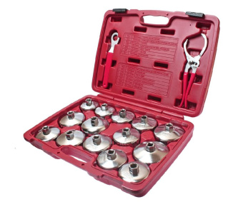 Набор съемников фильтра масляного "чашка" 16 предметов в кейсе JTC