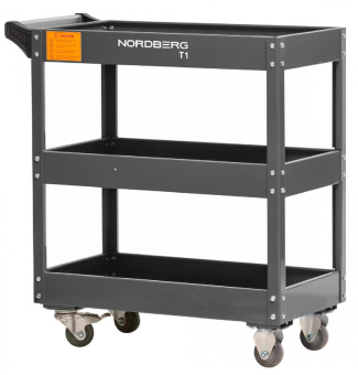 Тележка Nordberg инструментальная, 3 полки, серая