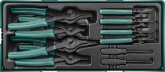 Набор Jonnesway щипцов для стопорных колец 10 предметов (ложемент)