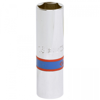 Головка KING TONY свечная шестигранная 1/2", 16 мм, L = 70 мм, резиновый фиксатор