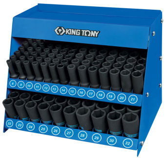 Стенд KING TONY с ударными глубокими торцевыми головками 1/2", 11902 мм, серия 4435М, 166 предметов