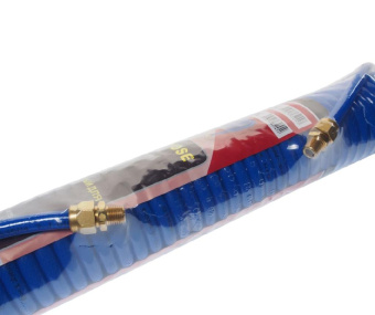 Шланг компрессора 8х12мм 10м спиральный с резьбовыми наконечниками 1/4" JTC