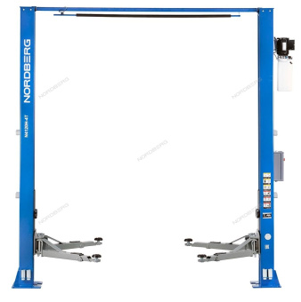 Подъемник Nordberg 380V двухстоечный с верхней синхронизацией 4 тонны H=3,6 м (синий) СНЯТ