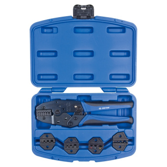 Кримпер King Tony храповичный для обжима изолированных наконечников, 5 предметов, кейс