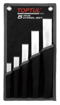 Набор TOPTUL  зубил усиленных 18-34 мм 5 шт на полотне