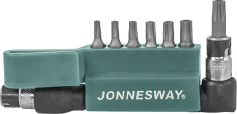 Компллект Jonnesway вставок-бит 1/4"DR T-TORX®, T10H-T40H, c Г-образным приводом, 8 предметов