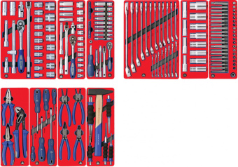 Набор МАСТАК инструментов "СТАНДАРТ" для тележки, 10 ложементов, 186 предметов