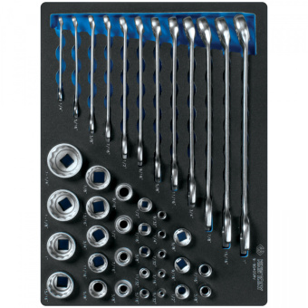 Набор комбинированных ключей, набор торцевых головок 1/4"&3/8"&1/2", ложемент, 40 предметов KING TON