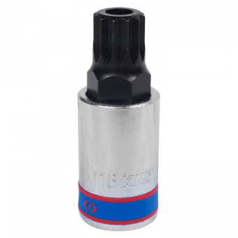 Насадка KING TONY (бита) торцевая 1/2", SPLINE, M16, L = 66 мм, с отверстием