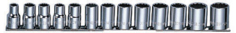 Набор Jonnesway головок торцевых 12-гранных MAXI-DRIVE 1/2"DR на держателе, SAE 3/8--1-1/8", 13 пред