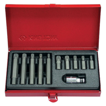 Набор KING TONY вставок (бит) 10 мм, SPLINE, М5-М12, 11 предметов