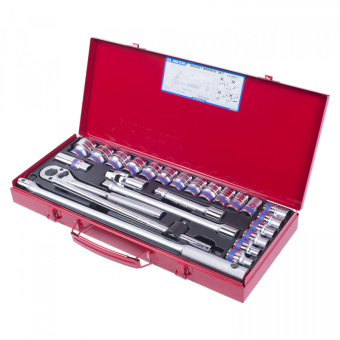 Набор KING TONY торцевых головок с принадлежностями 1/2", шестигранные, 11963 мм, 24 предмета