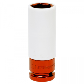 Головка KING TONY торцевая ударная глубокая 1/2", 21 мм, тонкостенная, пластиковая защита