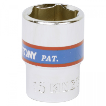 Головка KING TONY торцевая стандартная шестигранная 3/8", 15 мм