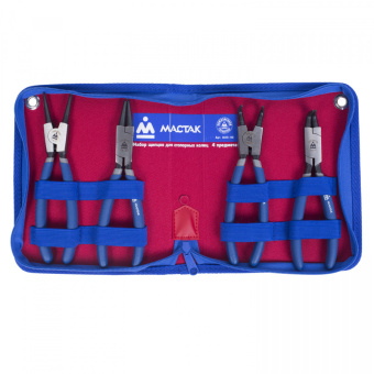 Набор МАСТАК съемников для стопорных колец, в футляре на молнии, 4 предмета