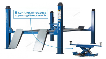Подъемник Nordberg четырехстоечный 4.5 т, c ручной траверсой 2 т N423, синий СНЯТ