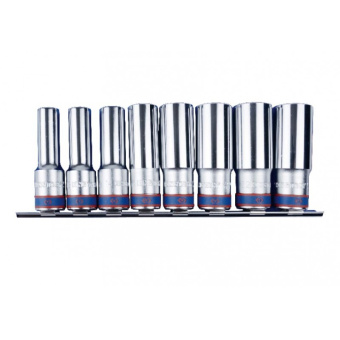 Набор KING TONY глубоких торцевых головок 1/2", двенадцатигранные, 12-24 мм, 8 предметов