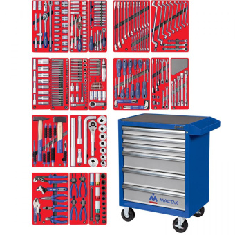 Набор МАСТАК инструментов "ЭКСПЕРТ" в синей тележке, 323 предмета