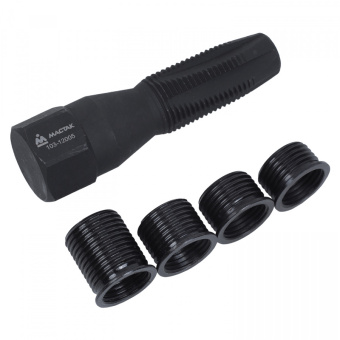 Метчик МАСТАК для восстановления свечной резьбы, набор ремонтных вставок (футорок), 5 предметов