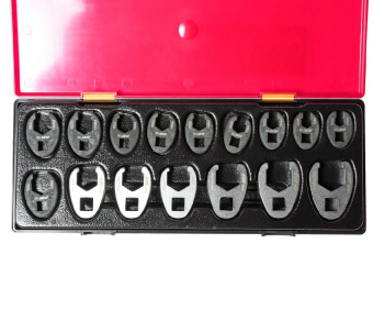Набор ключей разрезных 10-19мм 3/8" , 21-27мм 1/2" односторонних 16 предметов в кейсе JTC