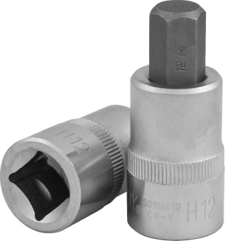 Насадка Jonnesway торцевая 1/2"DR с вставкой-битой шестигранной, H12, 55 мм