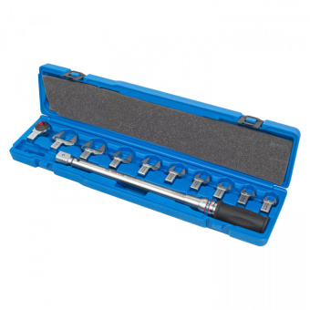 Динамометрический KING TONY ключ серии "FIT", 1/2" с набором насадок 13-30 мм, 40-200 Нм, кейс