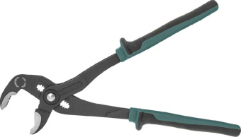 Клещи Jonnesway переставные с реечной регулировкой и коробчатым захватом, двухкомпонентные рукоятки,