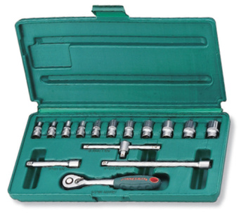 Набор Jonnesway головок торцевых 1/4"DR, 4-14 мм, 15 предметов