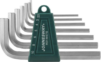 Комплект Jonnesway угловых шестиграников 2,5-10мм, 7 предметов S2 материал