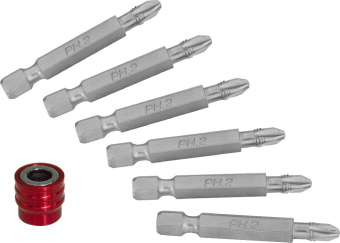 Набор Ombra вставок-бит для механического инструмента со сменным магнитным держателем, PH2, 50 мм, 7