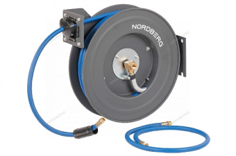 Шланг NORDBERG воздушный на стальной катушке, гибридный ПВХ диам. 10х15 мм, 20 м, 3/8"