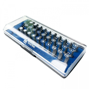 Набор МАСТАК вставок (бит) 1/4", TORX, HEX, PZ, PH, SLOT, 31 предмет