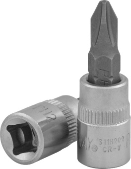 Насадка Jonnesway торцевая 1/4"DR с вставкой-битой крестовой, РН2, 37 мм