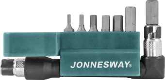 Компллект Jonnesway вставок-бит 1/4"DR шестигранных, H2-H8, c Г-образным приводом, 8 предметов